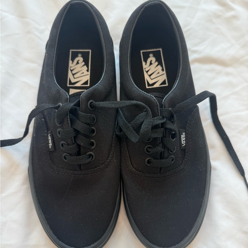 COPY - All black vans 
Women size 8.5
Men size 6.5